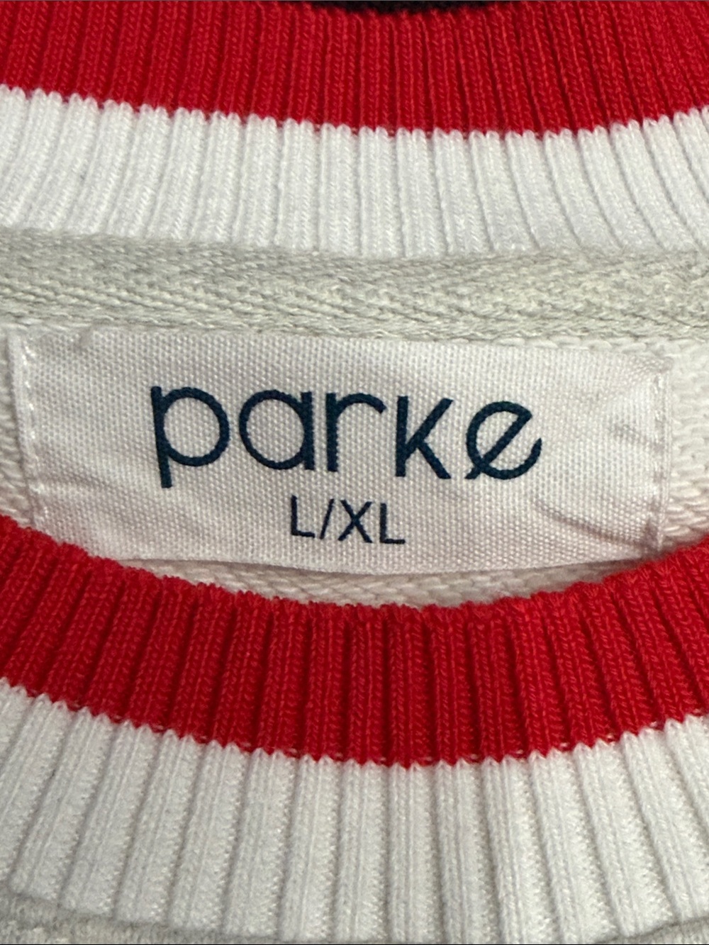 Parke Light Heather Gray Crewneck with Red Lettering - Picture 5 of 6